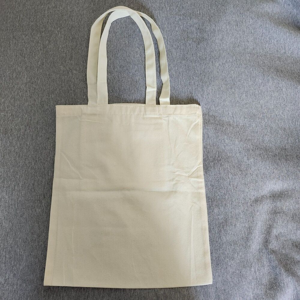 Canvas Tote Bag Book and Coffee Print with Zipper Pocket - Picture 2 of 9